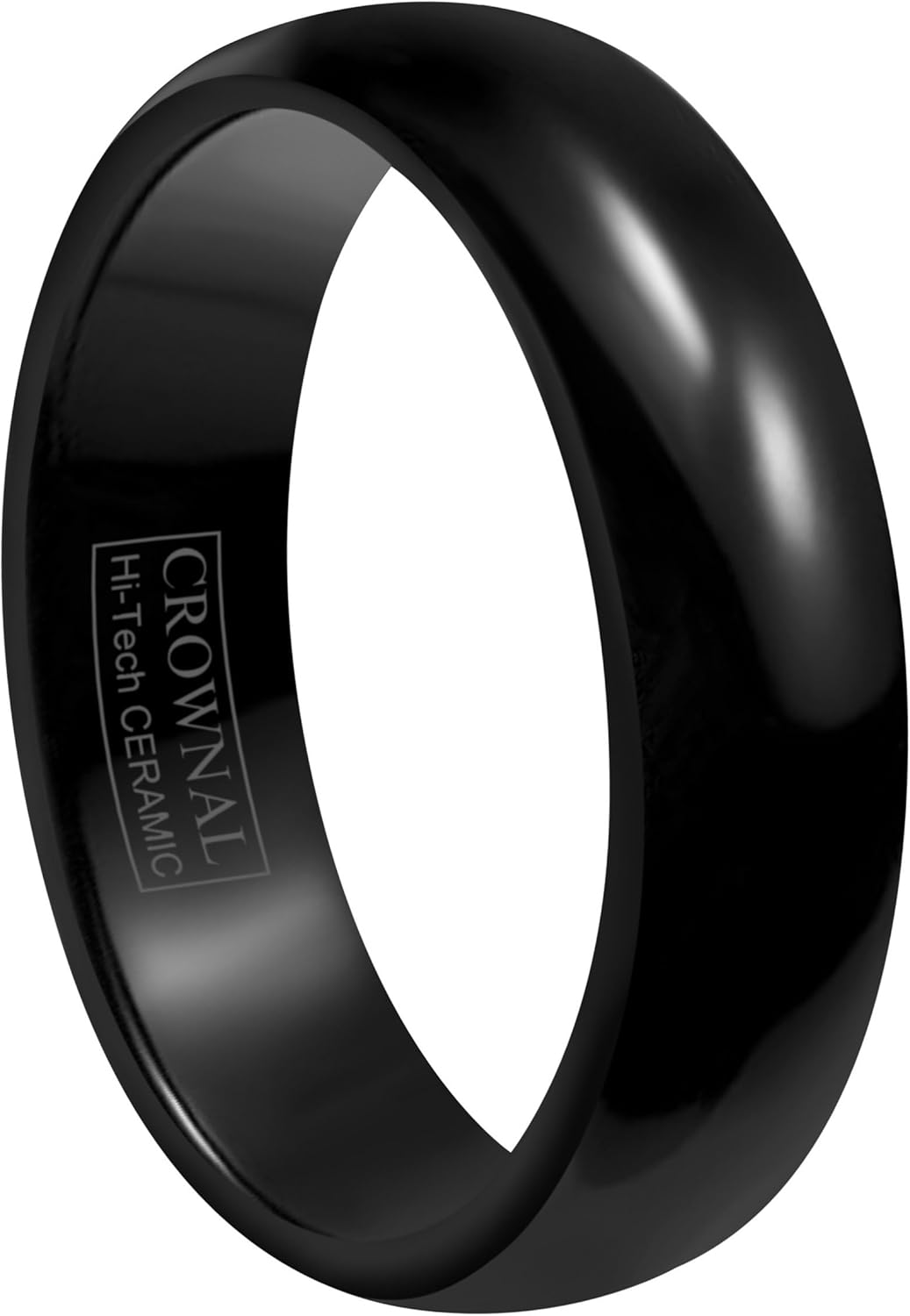 CROWNAL 2mm/4mm/6mm/8mm Black Ceramic Wedding Band Ring Men Women Couple Plain Dome High Polished Comfort Fit Size 3.5 To 16