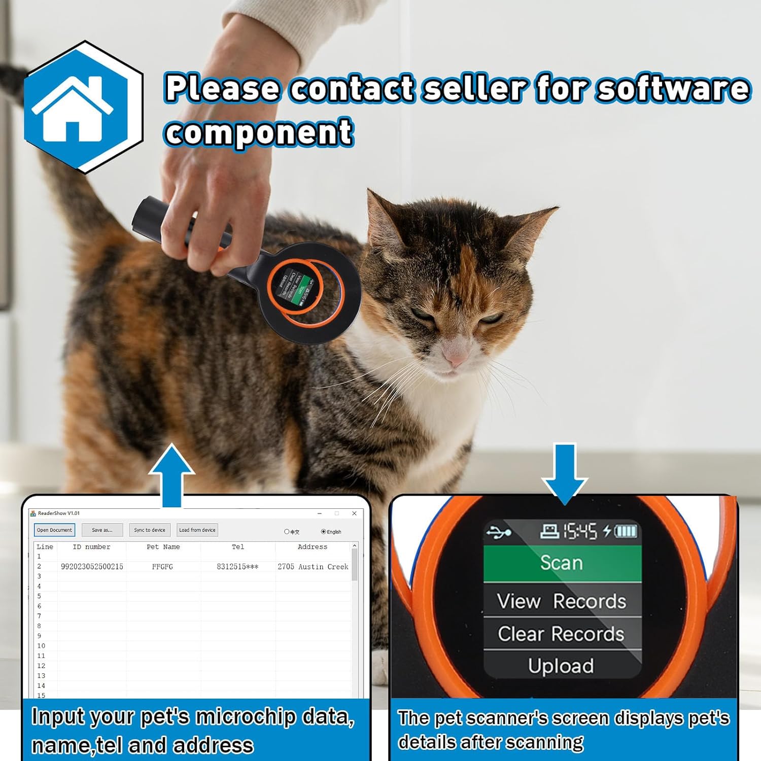 Generic Portable Pet Chip Reader Lightweight and Practical for Convenient Pet Management with 1.44 Inch Screen for Owners and Veterinarians Material
