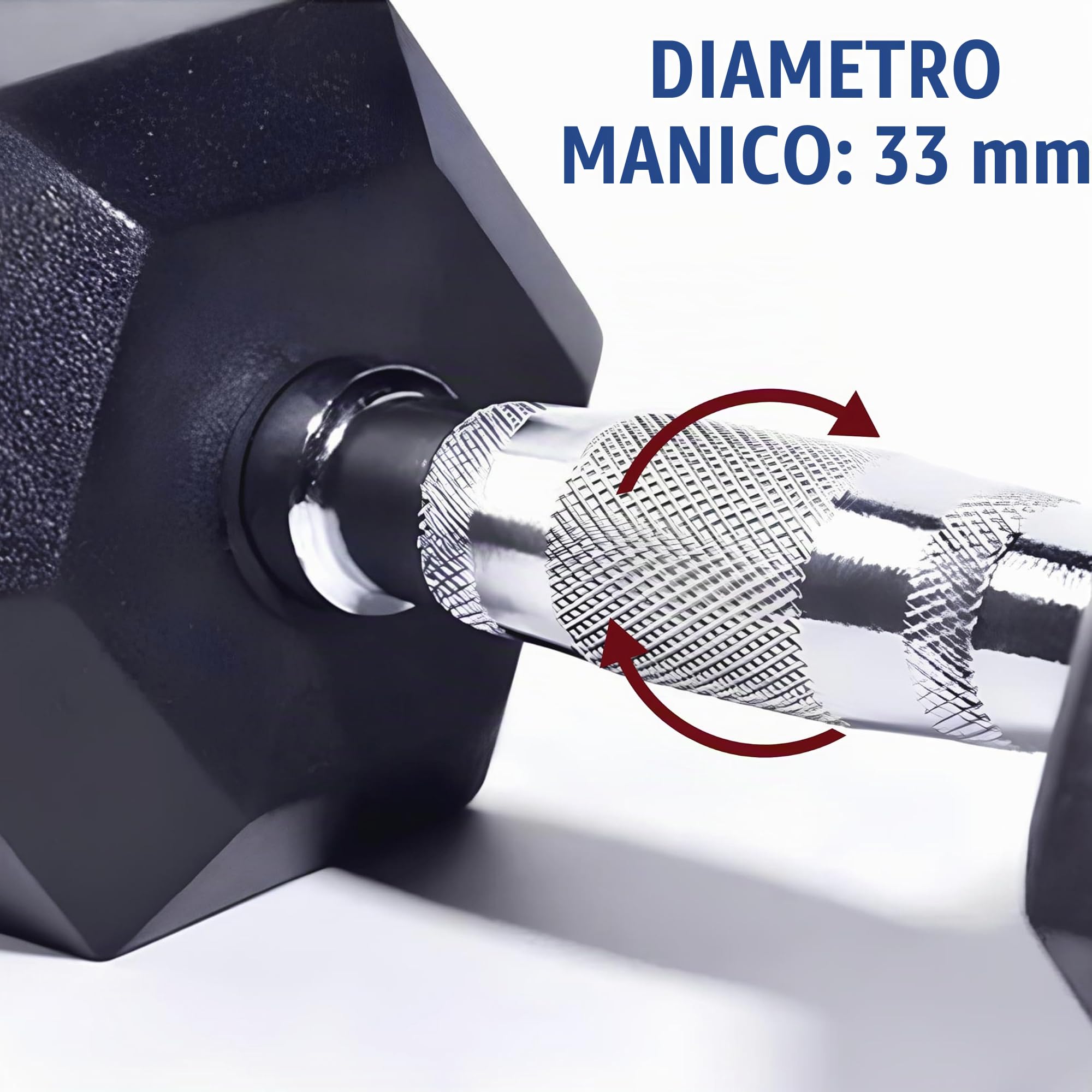 Manubrio Esagonale Gommato 2,5 a 60 Kg, Dumbbells Manubri Palestra in Ghisa, Manubrio Palestra e Home Gym per Allenamento Muscolare, Dumbbell Esagonali [1 Manubrio]