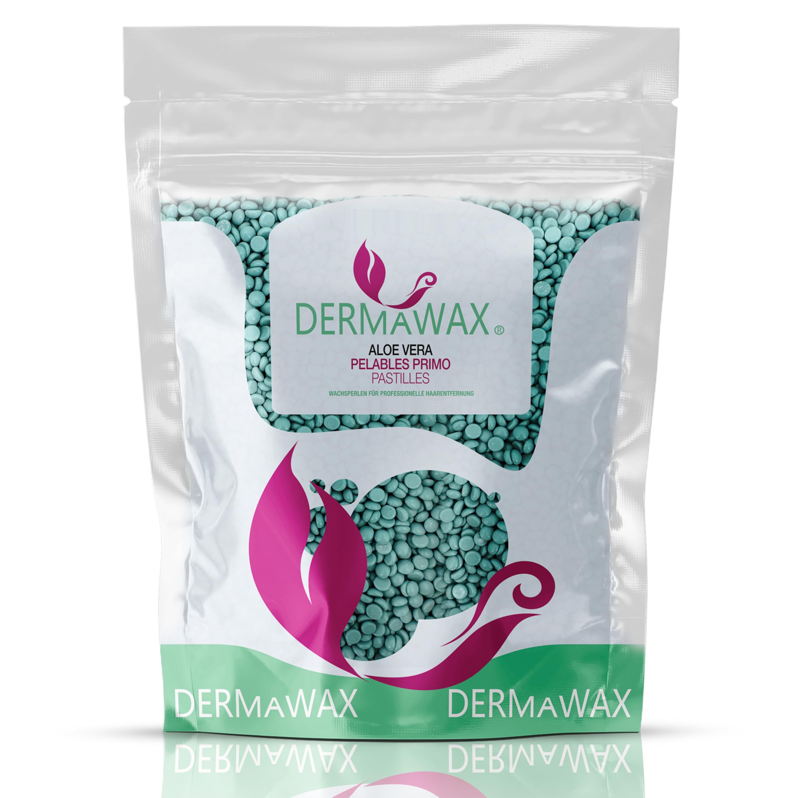 Dermawax 400 g wosku z gorącego wosku aloesowego do skóry wrażliwej - usuwanie włosów bez pasków, delikatne usuwanie włosów do twarzy, nóg, bikini i ciała - profesjonalna jakość (0,4 kg, aloes)