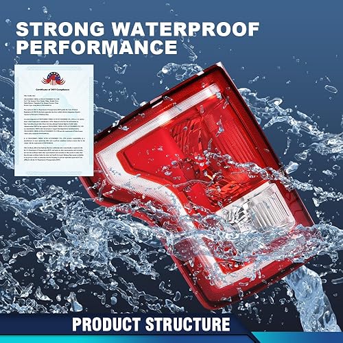 Miniatura 2 de PIT66 Conjunto de halógeno de luz trasera compatible con Ford F150 SSV 2016-2017compatible con F150 2015-2017 (submodelo Lariat, XL, XLT)