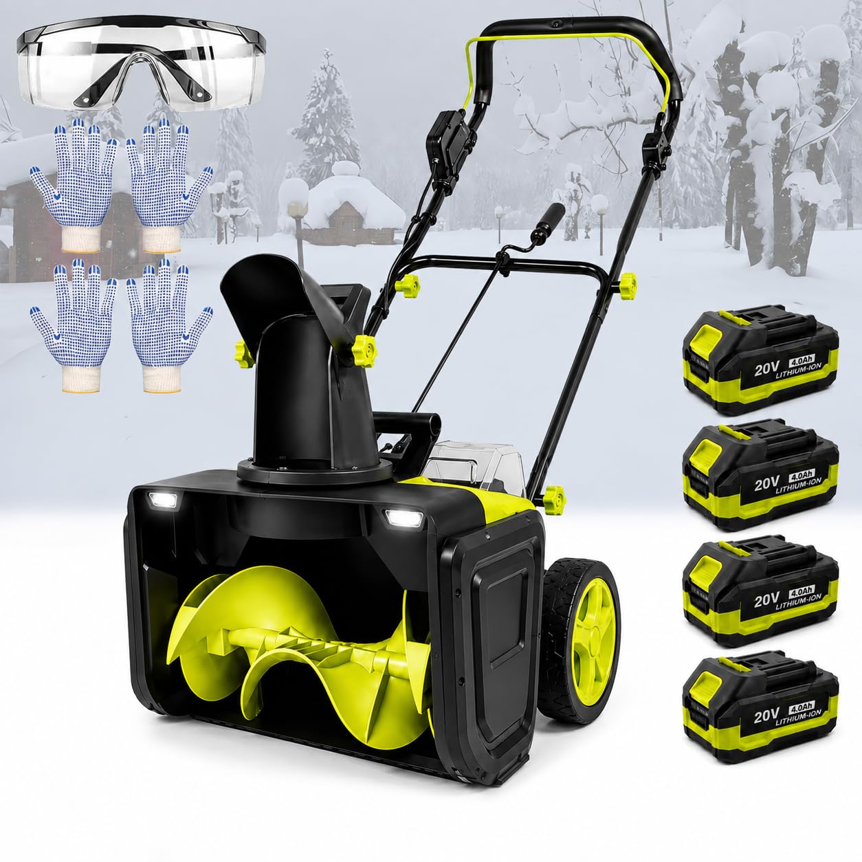 Fresa da Neve A Batteria 40 V, Lancio Fino A 7,6 m 4 Batteries