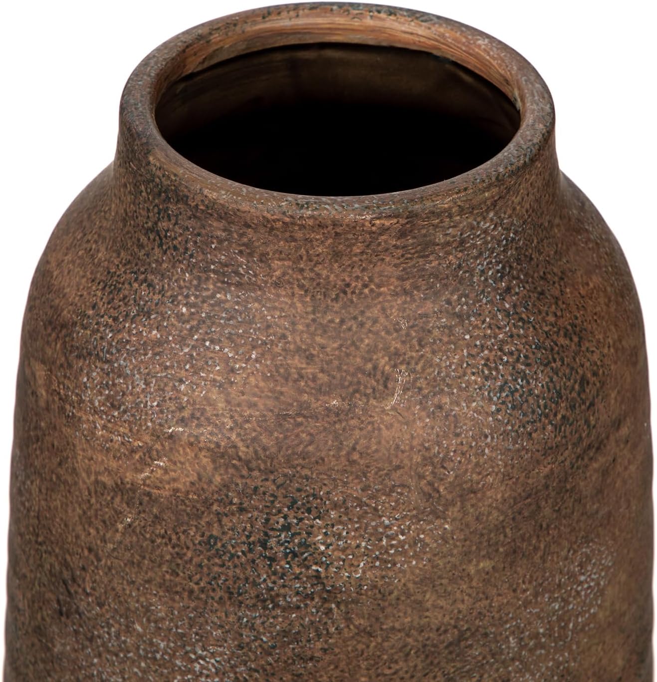Briful Ceramic Flowers Vase Home Decor, Kitchen Dining Farmhouse Table Vases, Rustic Vintage Living Room Bathroom Bedroom Decorations for Office Coffee Desk Fireplace Shelf Mantel (11” Tall, Brown)