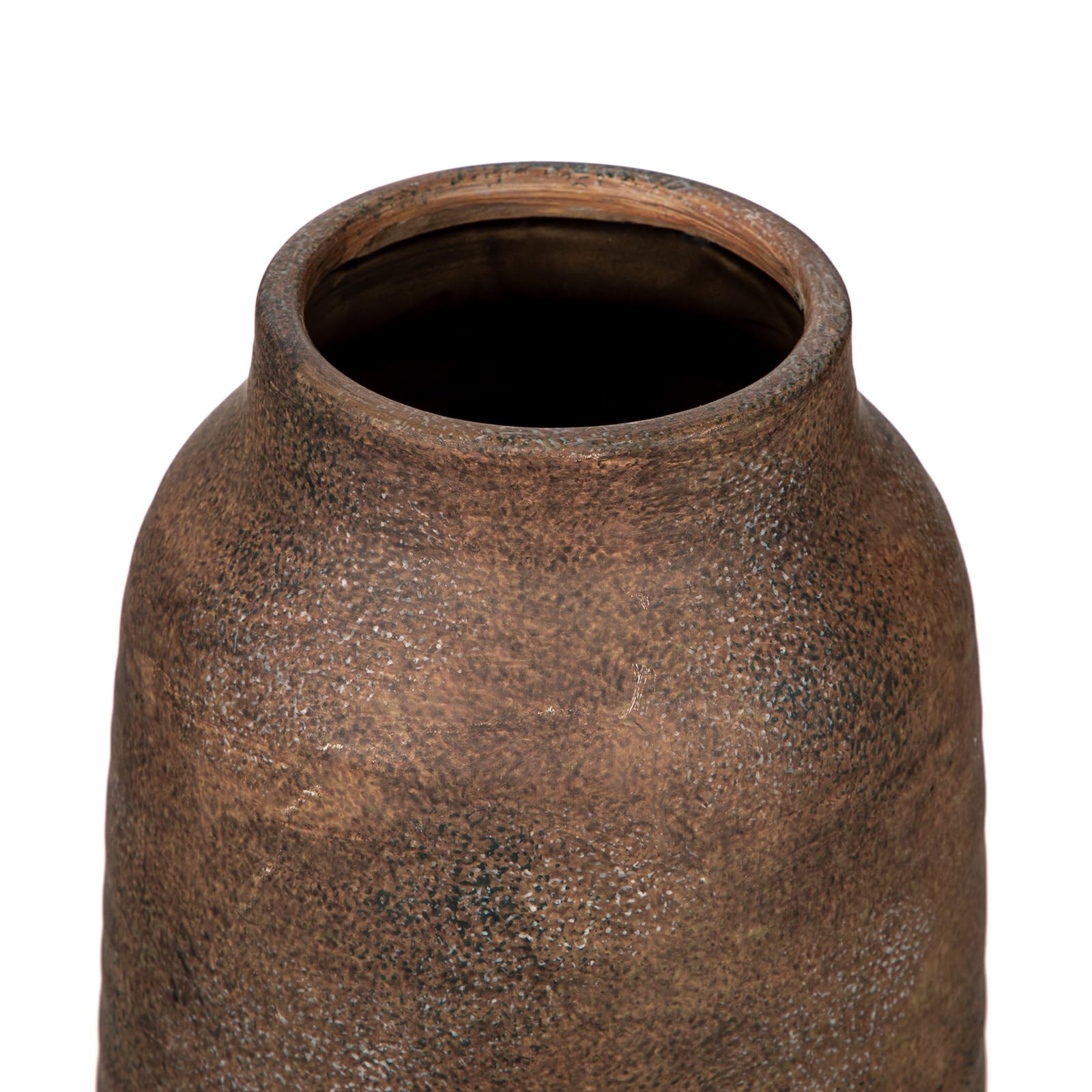 Briful Vase en céramique de 28 cm de haut pour fleurs, vases rustiques en bronze avec ouverture de 10,2 cm, grand vase à fleurs pour pampa, plantes sèches, fleurs fraîches, décoration d'intérieur et