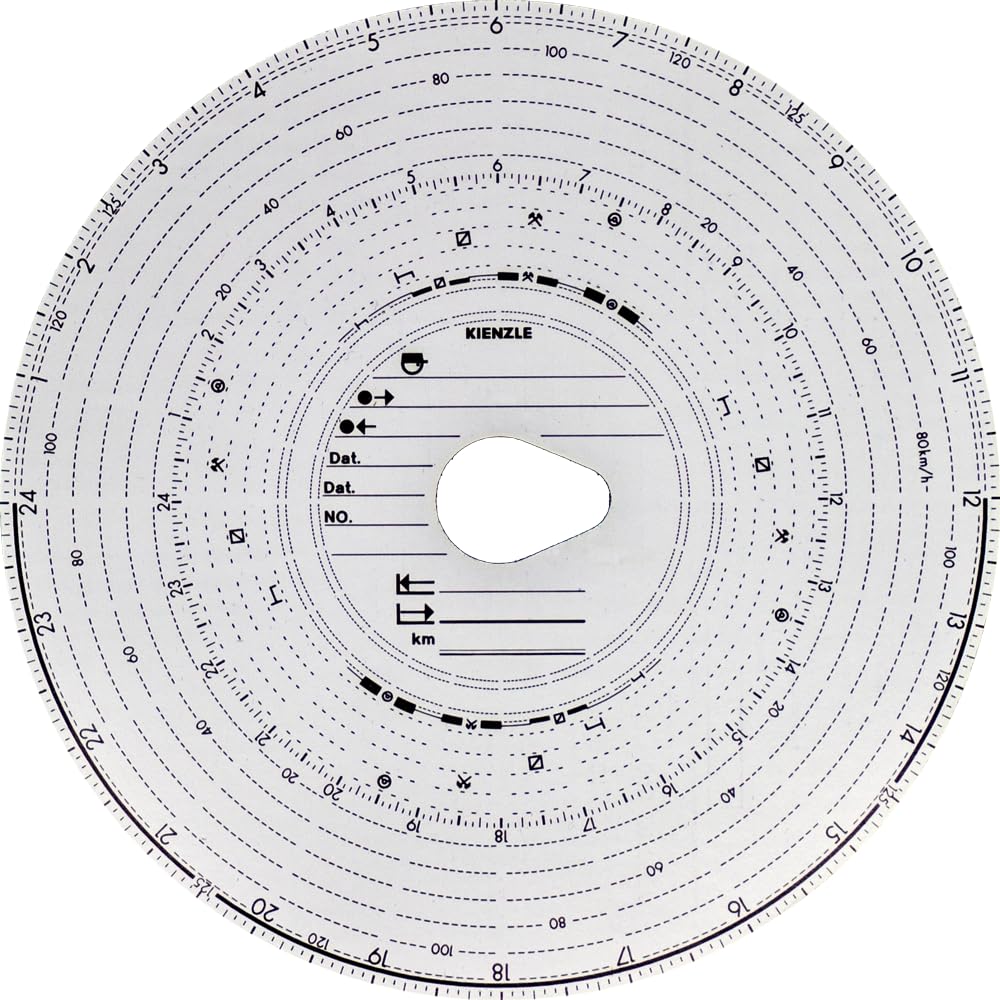 VDO Original Kienzle Kombi - Disco grafico 125-24 EC 4 K, contenuto: 100 pezzi, fino a 125 km/h