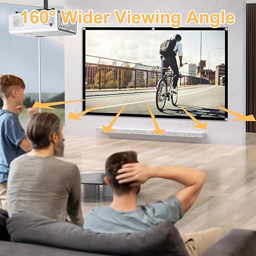 Miniatura 3 de Pantalla de proyector, pantalla de proyector para exteriores de 72 pulgadas, lavable y plegable, ideal para cine en casa en interiores y exteriores,