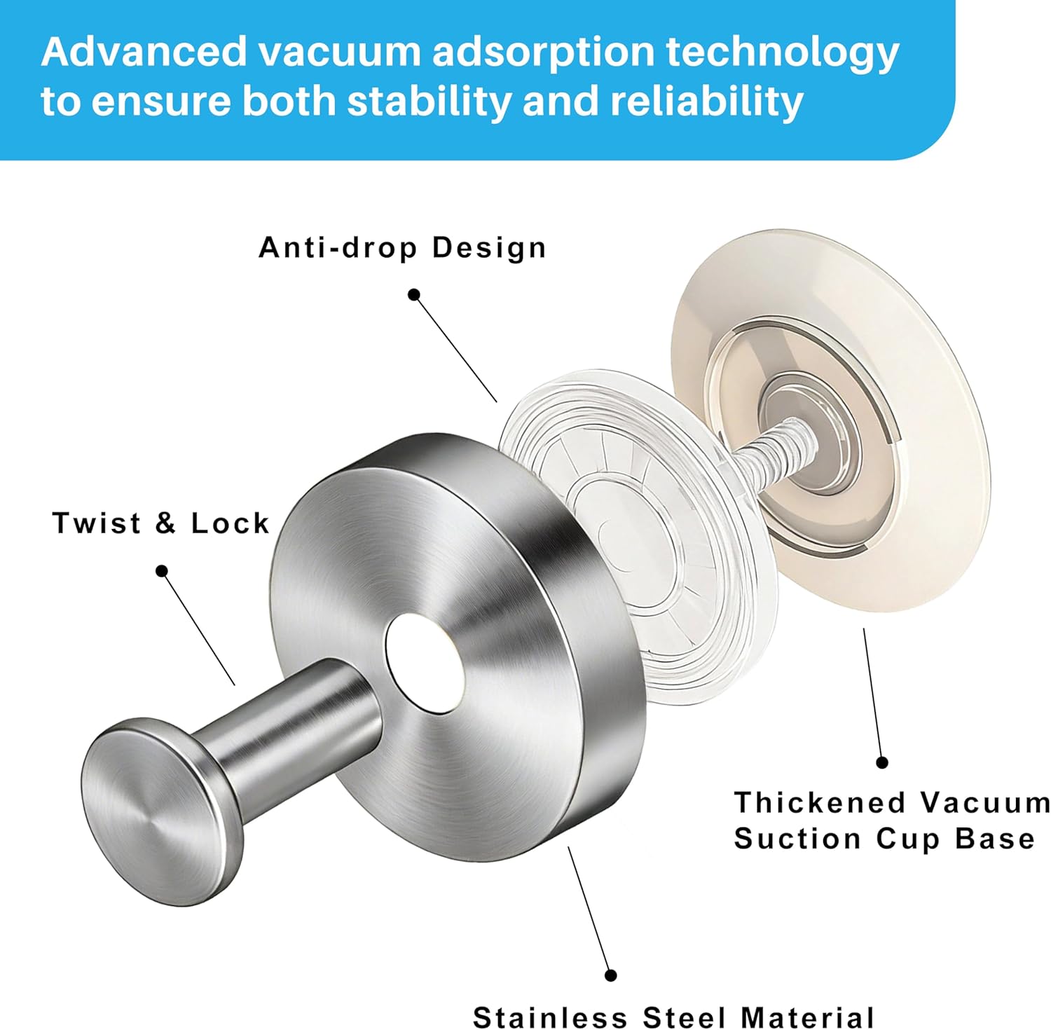 Suction Cup Hooks for Shower, Heavy Duty Towel Hooks for Walls No Damage, Suitable for Hanging Towels, Robes, Coats, Holds 15 lbs-4pcs, Brushed Gold and Brushed Silver