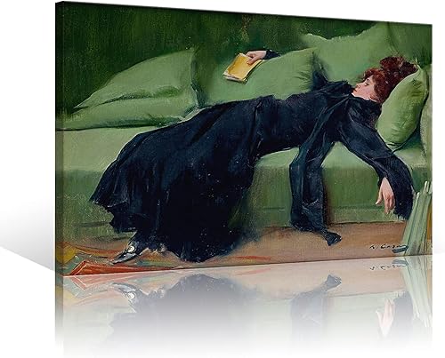 Cmoqtiv Ramon Casas-A After the Dance Decadent Girl Pósteres de lienzo negro bohemio vintage impresiones antiguas pintura medieval, retro abstracto,