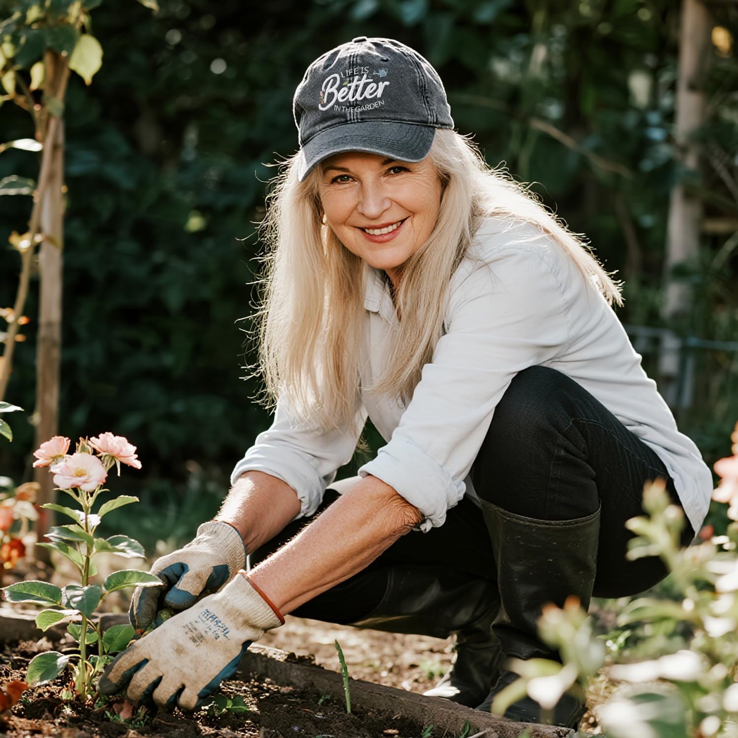 Gardening Gifts for Women - Gardening Hat Embroidered Breathable Cute Baseball Cap for Mom, Wife Outdoor Work - Image 2