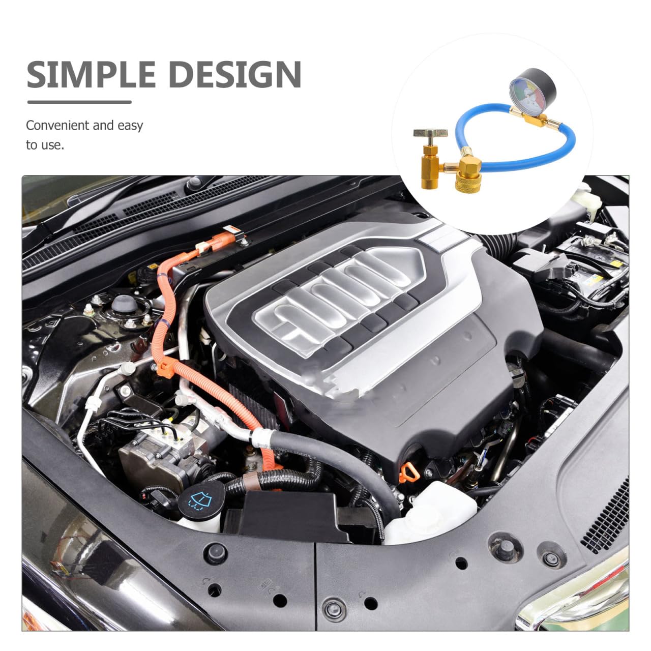 VICASKY Tuyau de Remplissage réfrigérant Métal pour climatiseur R134A avec jauge Voiture R134a Recharge Refrigerant,R134a, Réfrigérant Climatiseur Jauge (1/2 Filetage lAmérique et leurope)