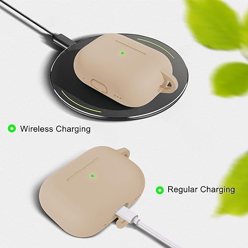 Vista 45 de Funda compatible con AirPods de tercera generación, accesorios de protección de silicona con llavero y kit de limpiador para mujeres y hombres, LED