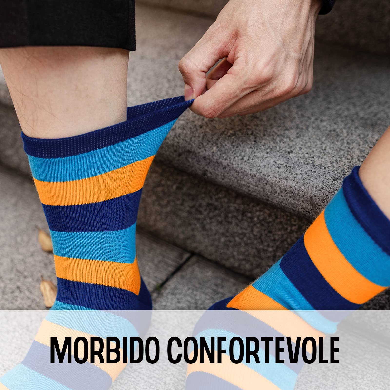 PUTUO Calze con Dita Uomo Calzini con 5 Dita Separate in Cotone, Calze 5 Dita Uomo Calzini Sportivi, Uomo Calzino infradito a 5 dita, 39-47, 5 paia