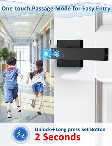 Miniatura 6 de Cerradura de puerta de huellas dactilares, perilla de puerta biométrica con cerradura inteligente, cerradura de manija de puerta de entrada sin