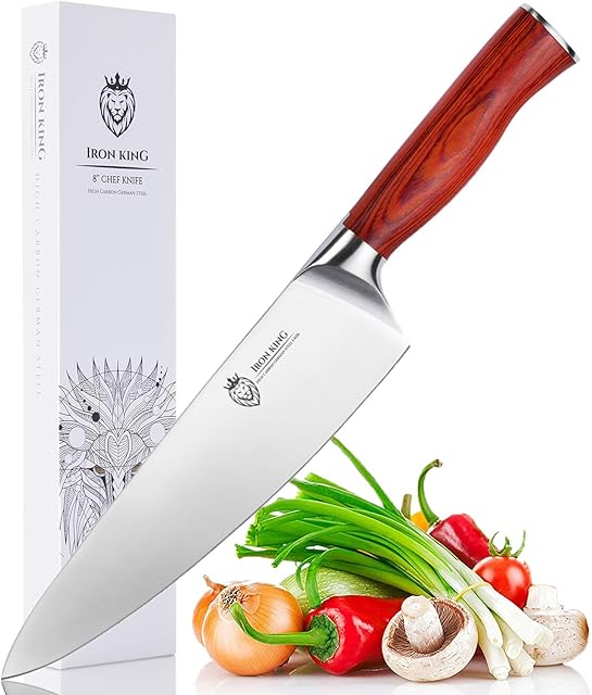 8 Inch Chef Knife, German High Carbon Stainless Steel, Ultra Sharp Kitchen Knife, The Best Gift for Cooking Lovers and Chefs.