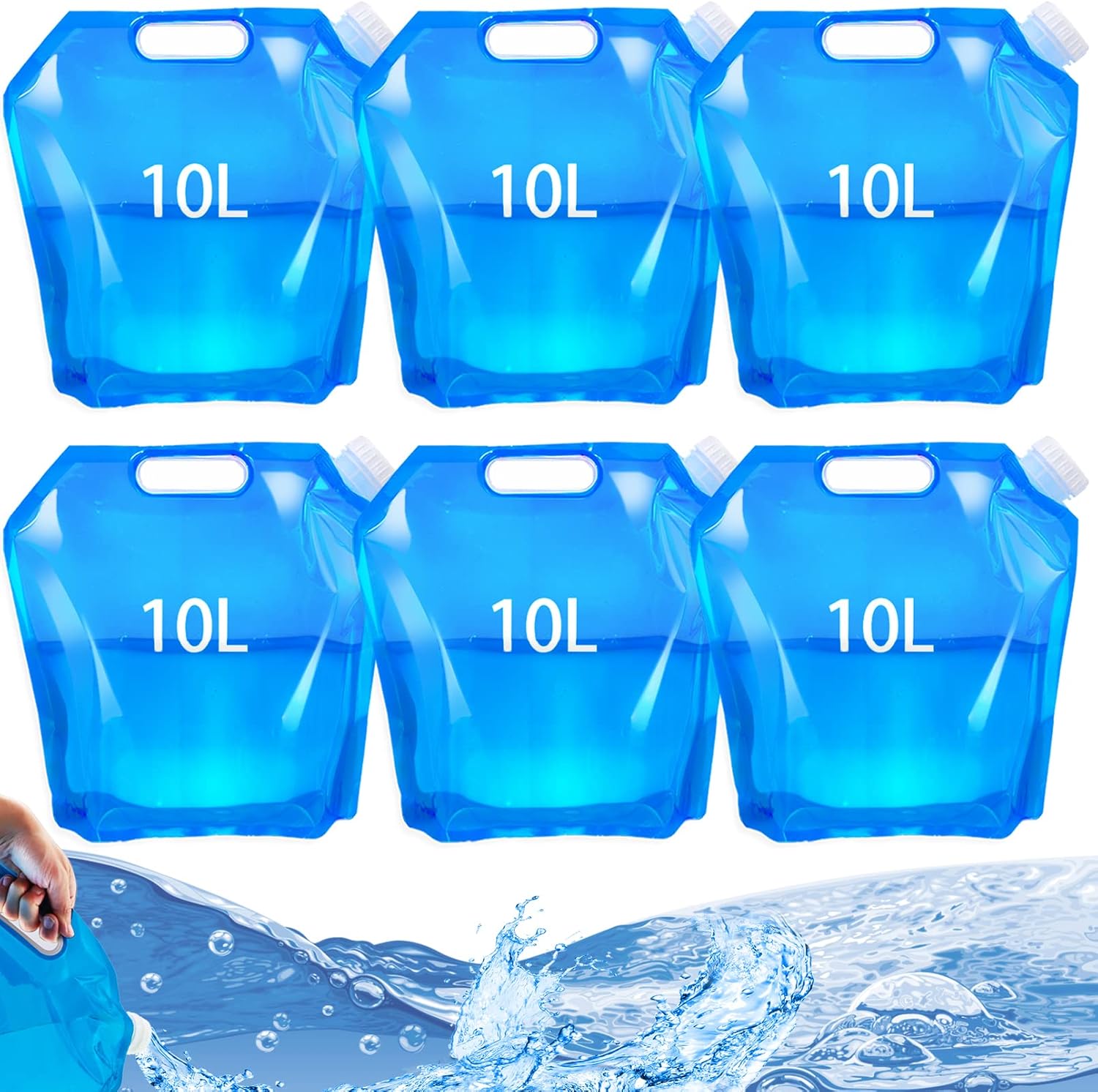 DN DENNOV Faltbarer Wasserkanister 2023 - 3x10L Outdoor-Camping-Wasserbeutel, Stabil & Auslaufsicher