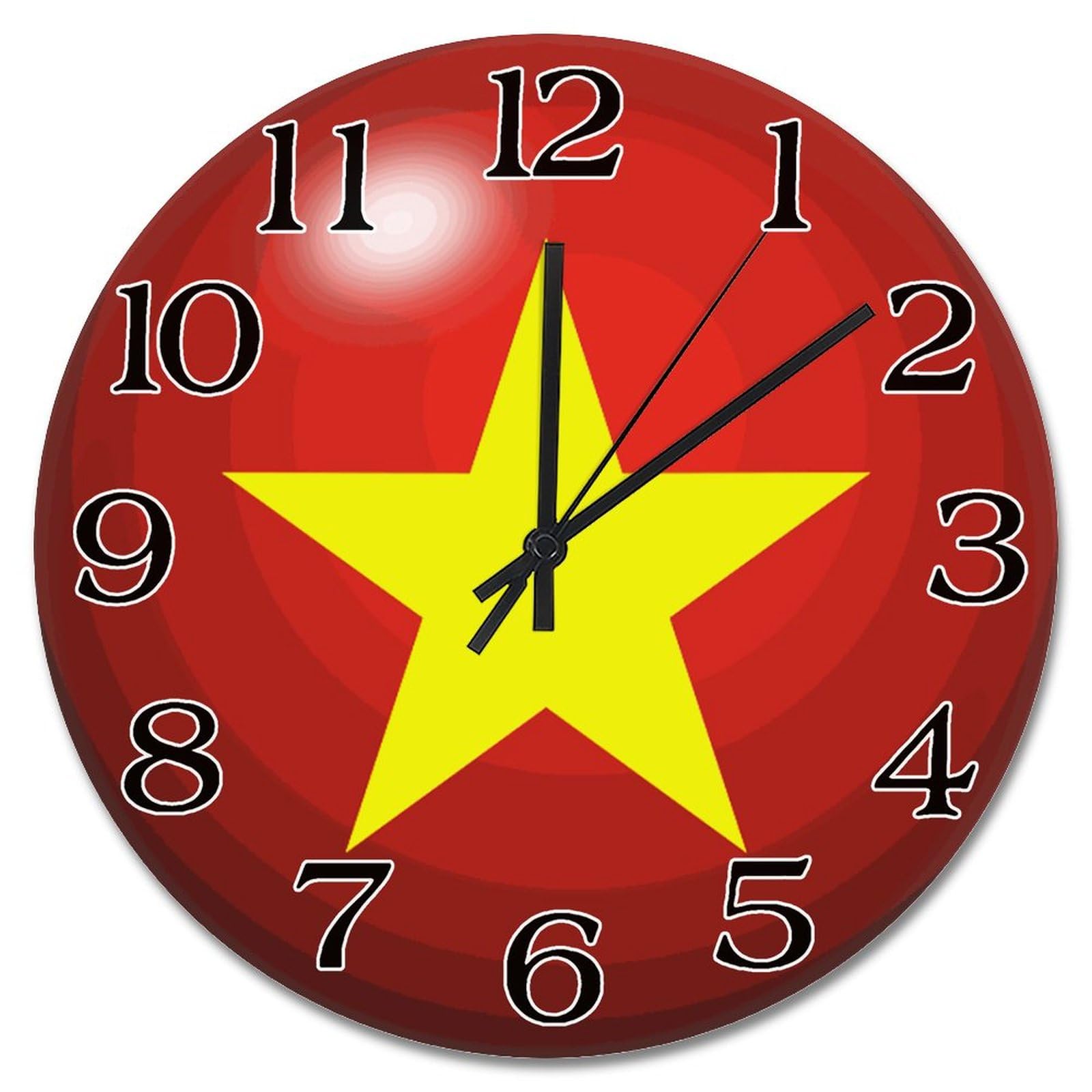 Horloge murale Vietnam 3D ronde 38cm silencieuse à pile