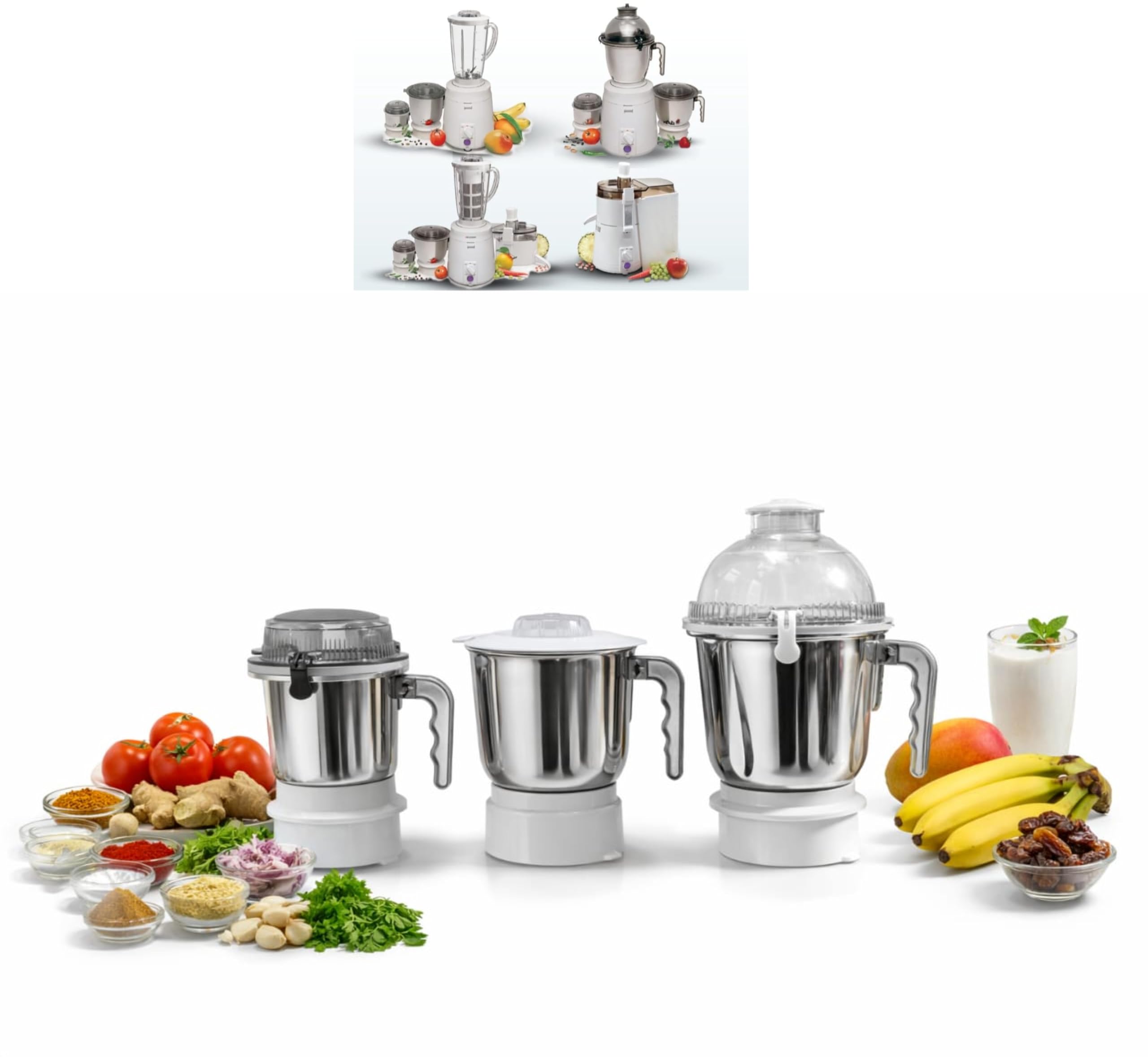 400ml, 1000ml & 1500ml Mixer Grinder Jar Combo Compatible with Sujata | Chutney, Grinding & Large Multipurpose Jar Set | Heavy Duty Jars | Fits Model Shown in Image NOT FOR OTHER MODALS AND BRANDS-image-46