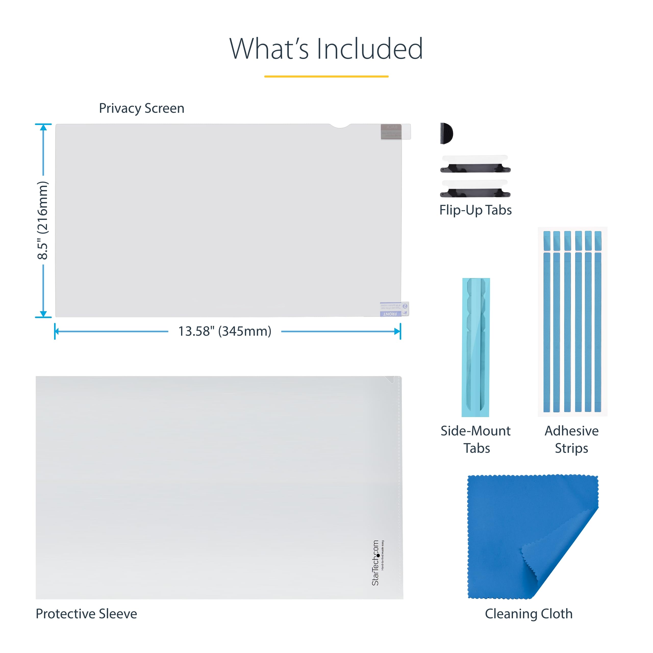 StarTech Filtro Privacy per Laptop Touch 16" 16:10 Antiriflesso, a Ribalta | Pellicola Protettiva, Angolo di Visione ±30°, Anti Luce Blu