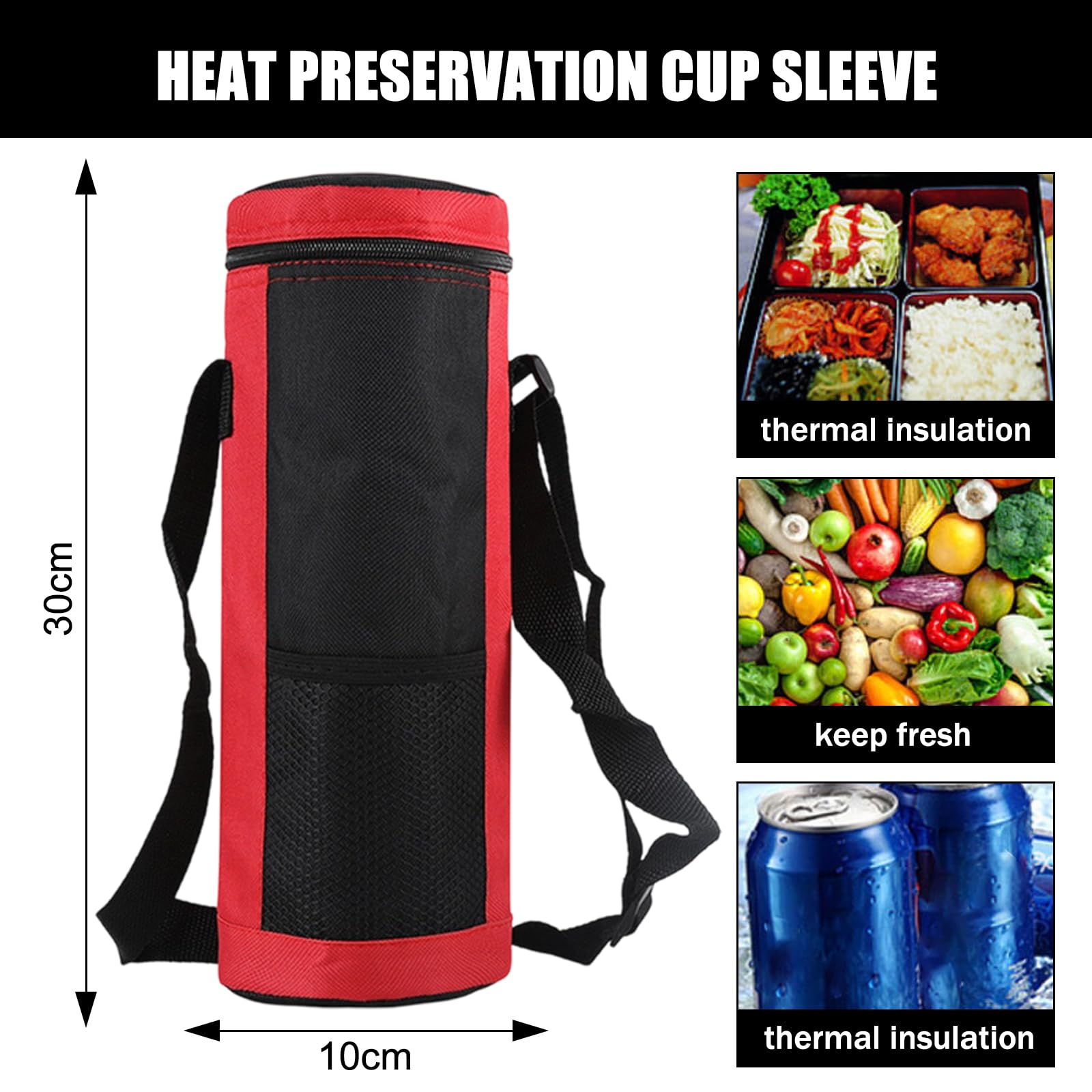 2PCS Borsa per Bottiglia Termica, Borsa Portatile per Bottiglia D'acqua Piccola Borsa Termica per Bevande con Tracolla Regolabile per Esterni, ViaggiS