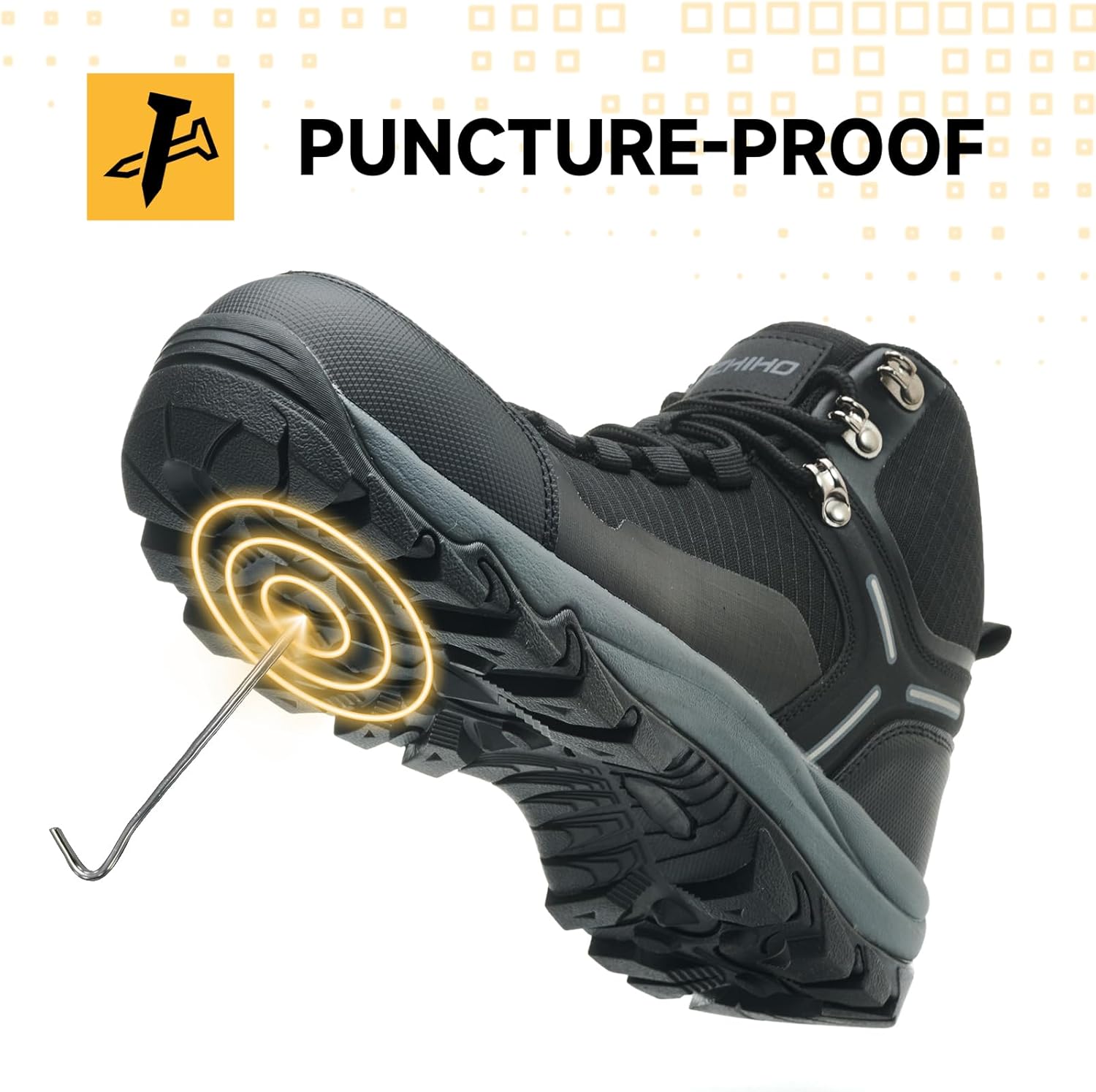 Kezhiho Kadınlar İçin Su Geçirmez Çelik Burunlu İş Botları, Geniş Kalıp, Kaymaz İş Ayakkabıları, Hafif, Kaymaya Dayanıklı Güvenlik Ayakkabıları, Dayanıklı Yapı, Kompozit Burunlu Spor Ayakkabılar