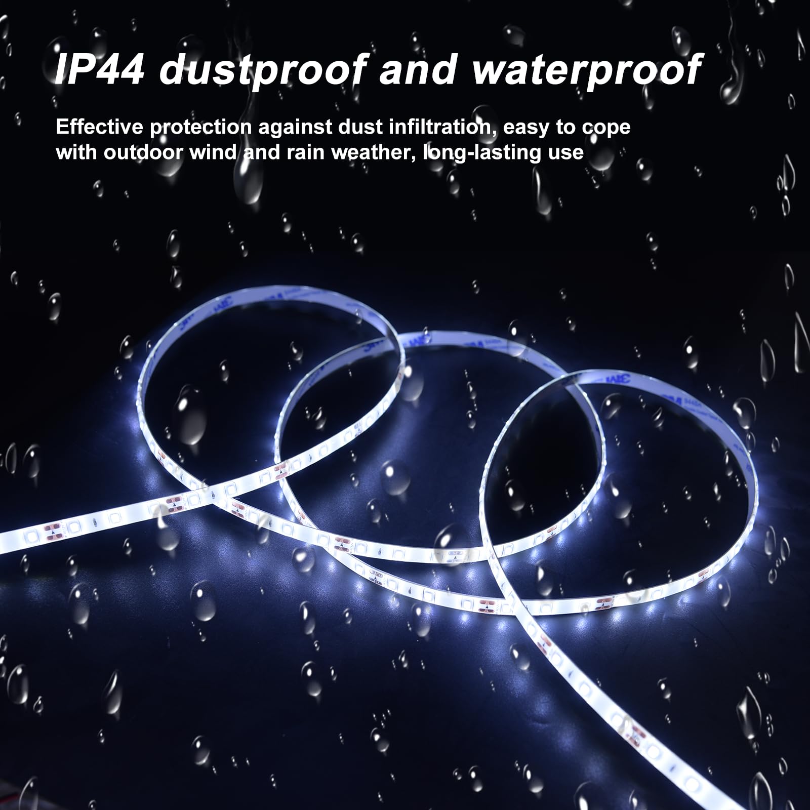 SenwenDeng 20ft Waterproof LED Strip Lights, 6000K Daylight White IP44 Tape Light, 6M 12V Rope Light Strong 3M Adhesive, for Home,Kitchen, Patio, Balcony, Party, Wedding, Indoor and Outdoor Decor