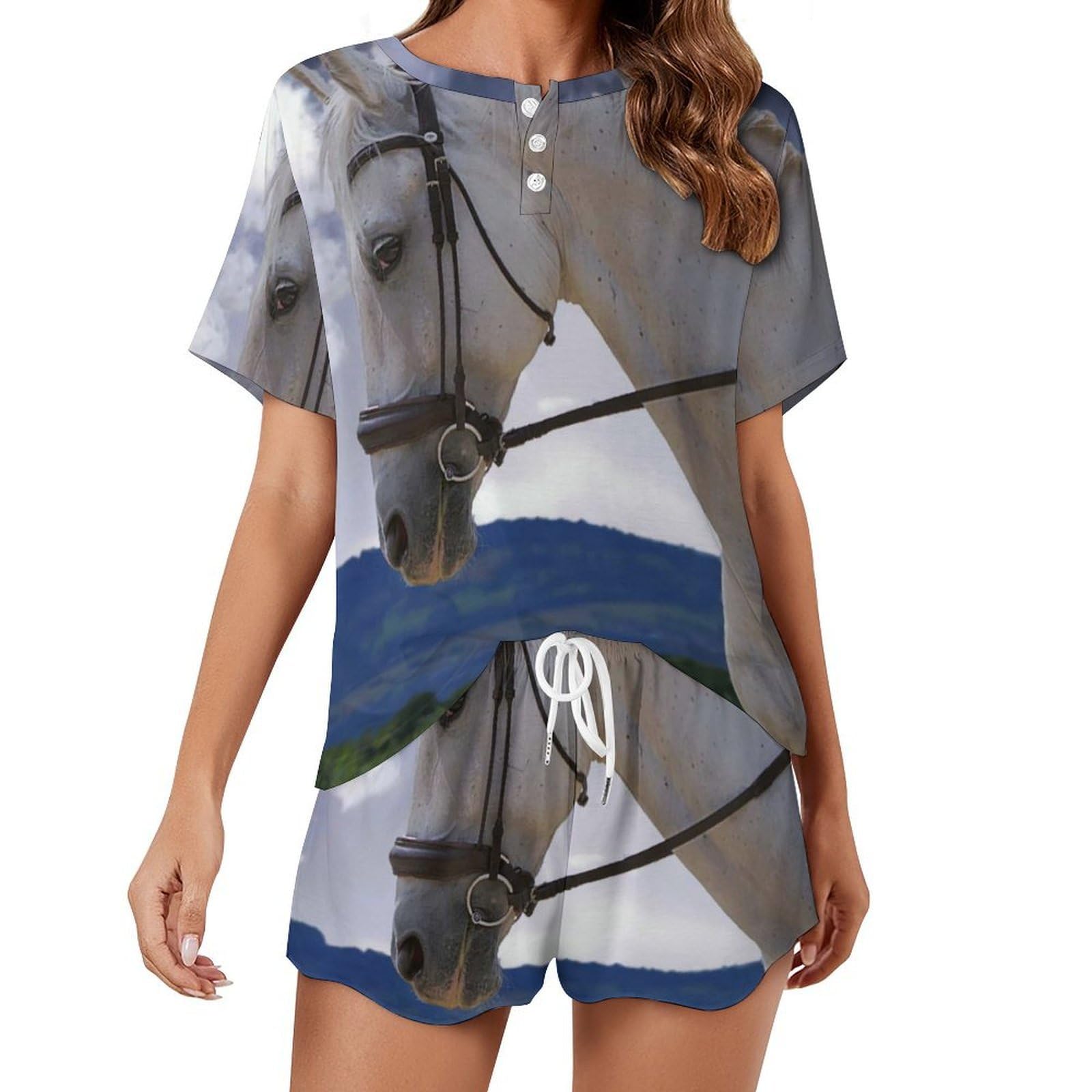 Pyjama femme manches courtes Cheval Blanc pour l'été - 8