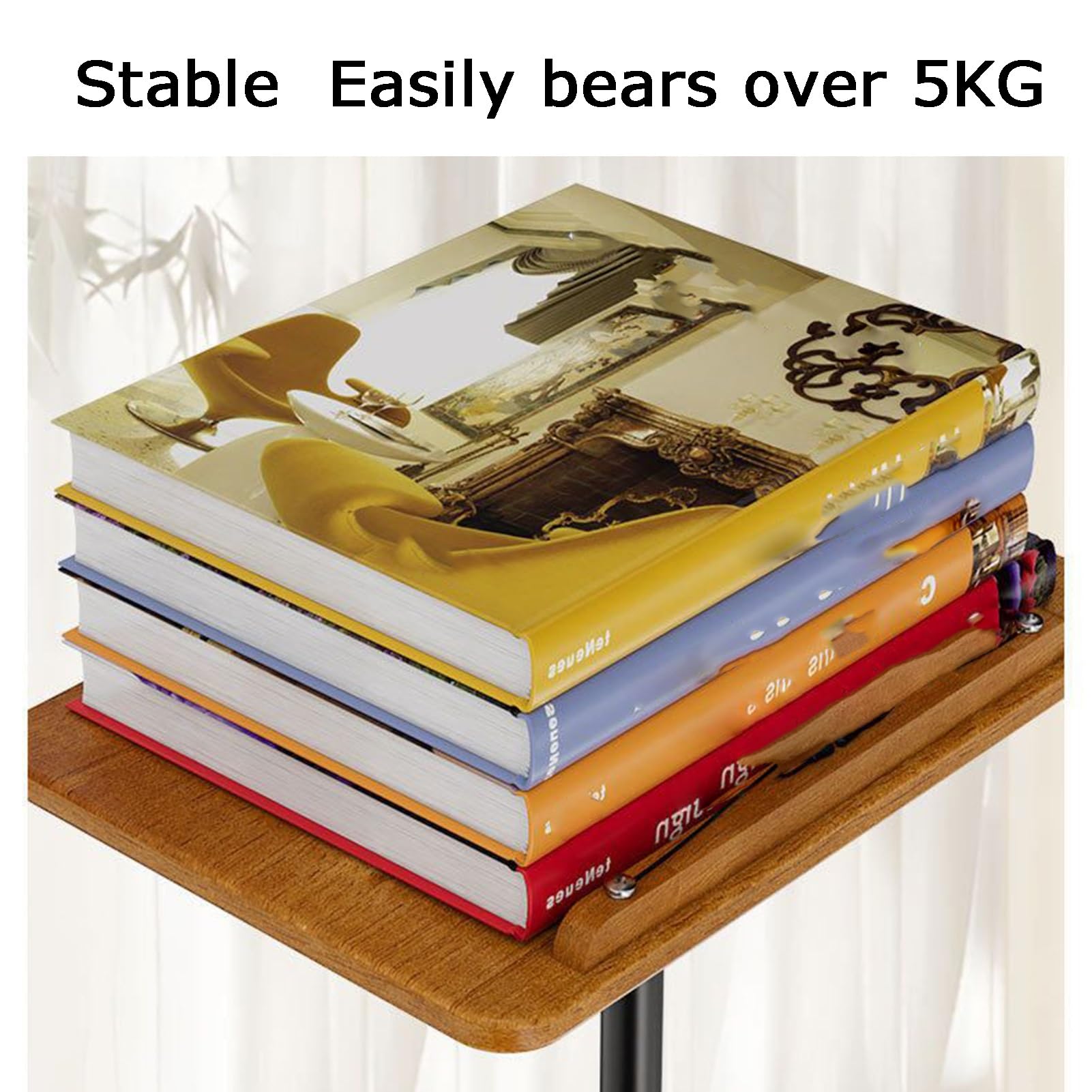 Generico Supporto da Pavimento Regolabile per Libri, Pannello 39x27 cm, Vassoio 16,8x22,8 cm per Ricette, Libri di Testo e spartiti Musicali, Altezza 50-102 cm, Perfetto per casa e Ufficio.