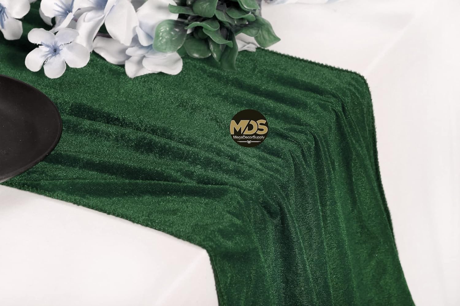 MDS Pack of 20 Wedding 12 x 108 inch Velvet Table Runner for Wedding Banquet Decor for Table Runners - Burgundy