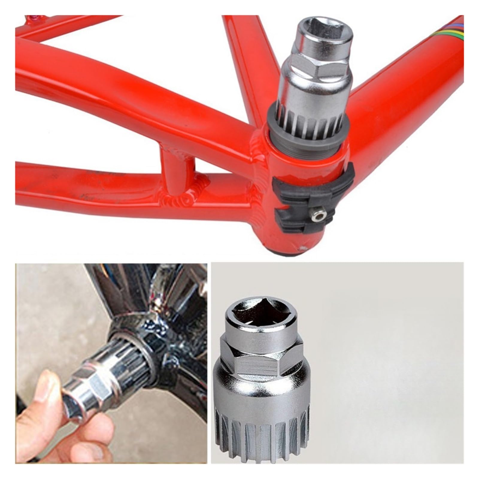 Outils de réparation vélo, retrait l'essieu central, outil manivelle chaîne volant d'inertie(1 set)