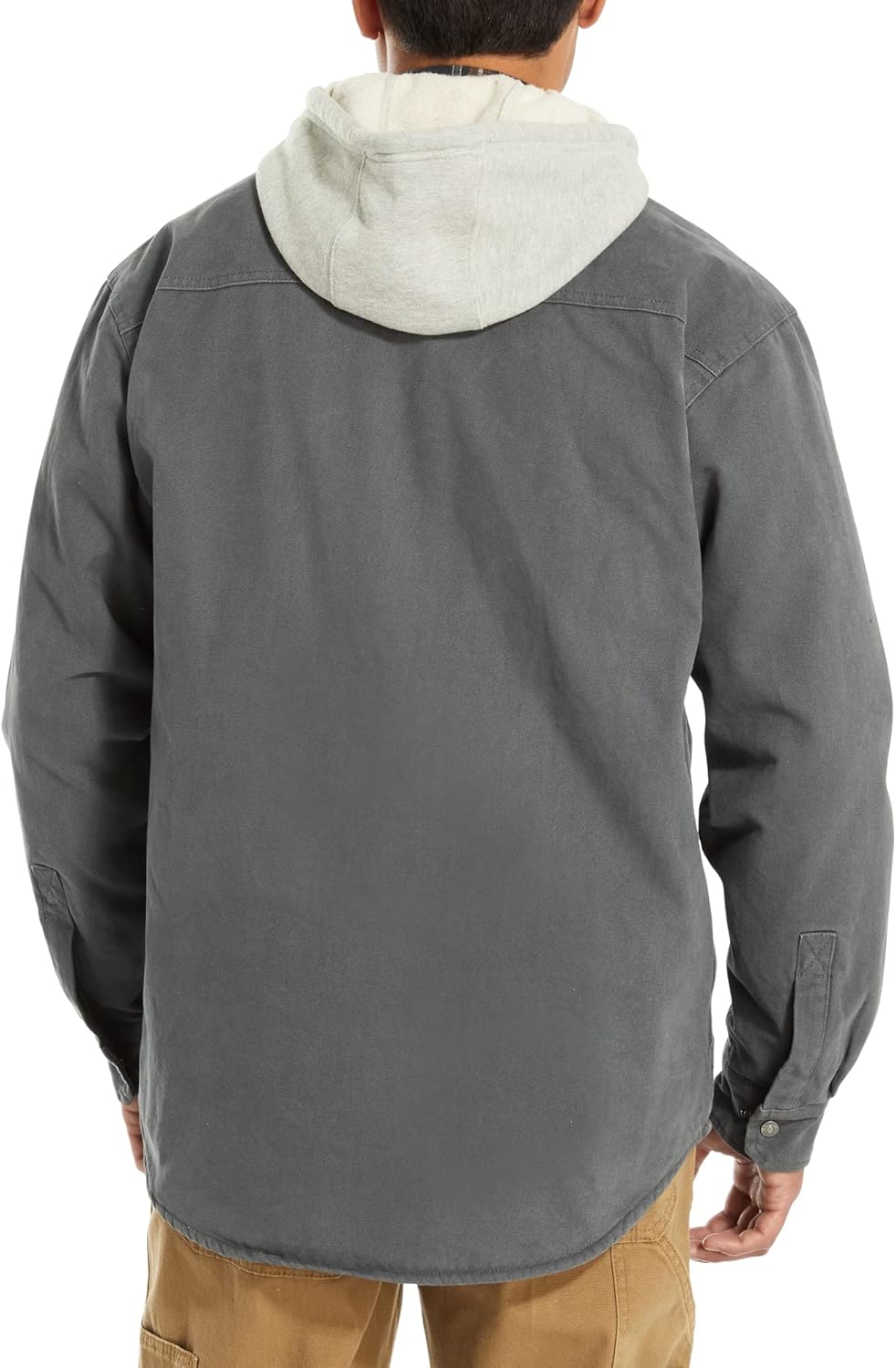 WOLVERINE Men's Overman Fleece Lined Cotton Duck Canvas Hooded Shirt Jacket - Image 4