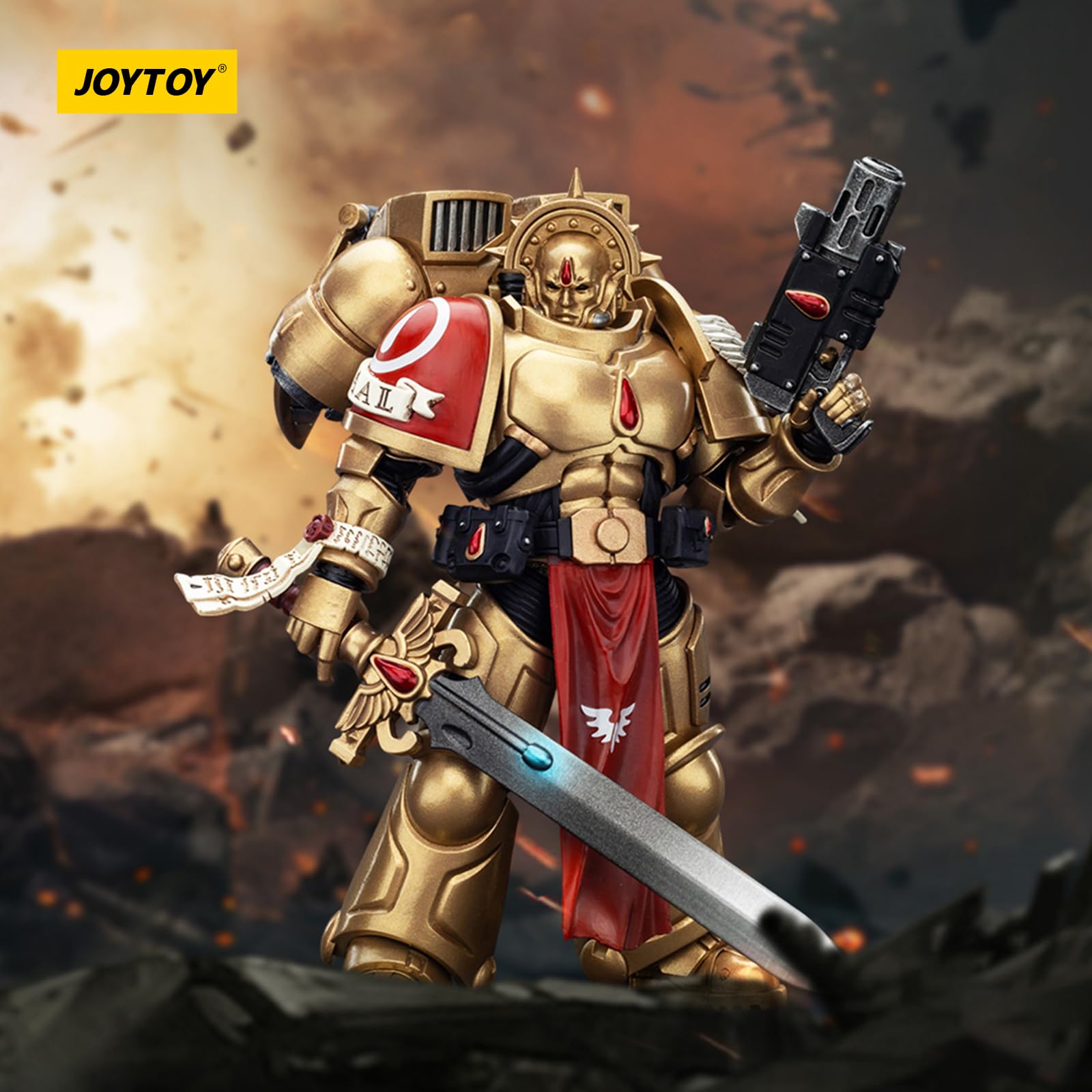 JOYTOY Warhammer 40k Blood Angels Sanguinary Guard 1 with Inferno Pistol and Encarmine Blade 1/18 Action Figure Collect And Display Model - Image 2