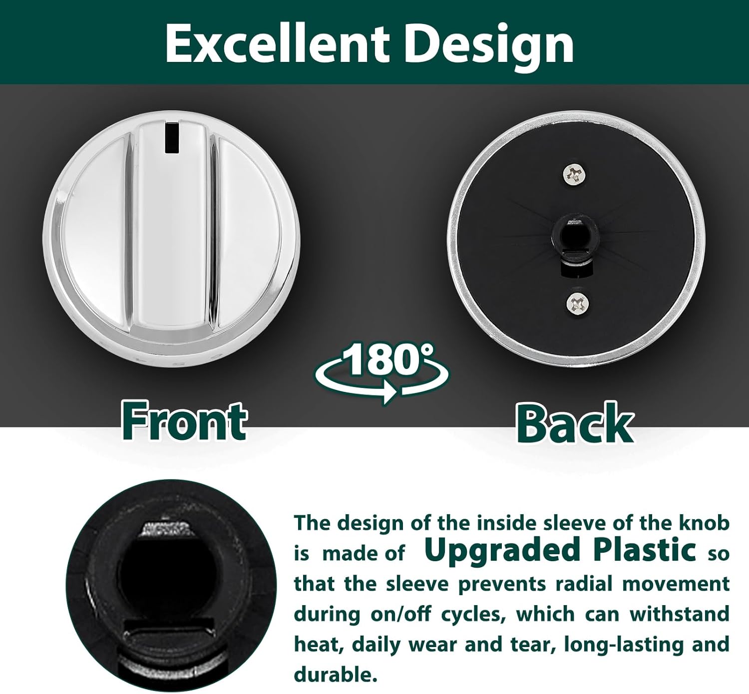 WB03X24818 Stove Knobs WB31X24738 Griddle Cooktop Replacement Parts for GE Range Cooktop Oven Knob Cast Iron Appliance Griddles JGBS66REKSS JGB700SEJ4SS