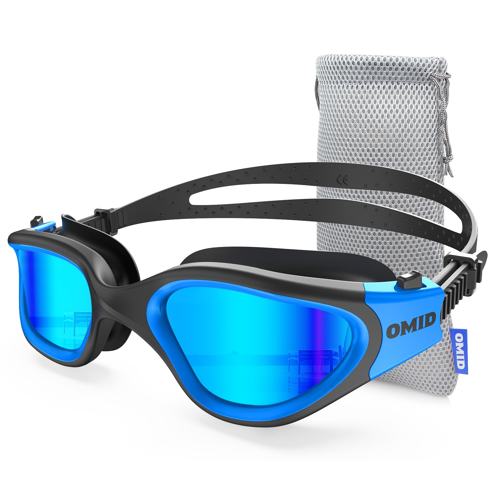OMID Swim Goggles, P2 Polarized 【Patent & Upgrade】 Anti-Fog Anti-UV No Leakage Swimming Goggles for Adult Men Women Youth