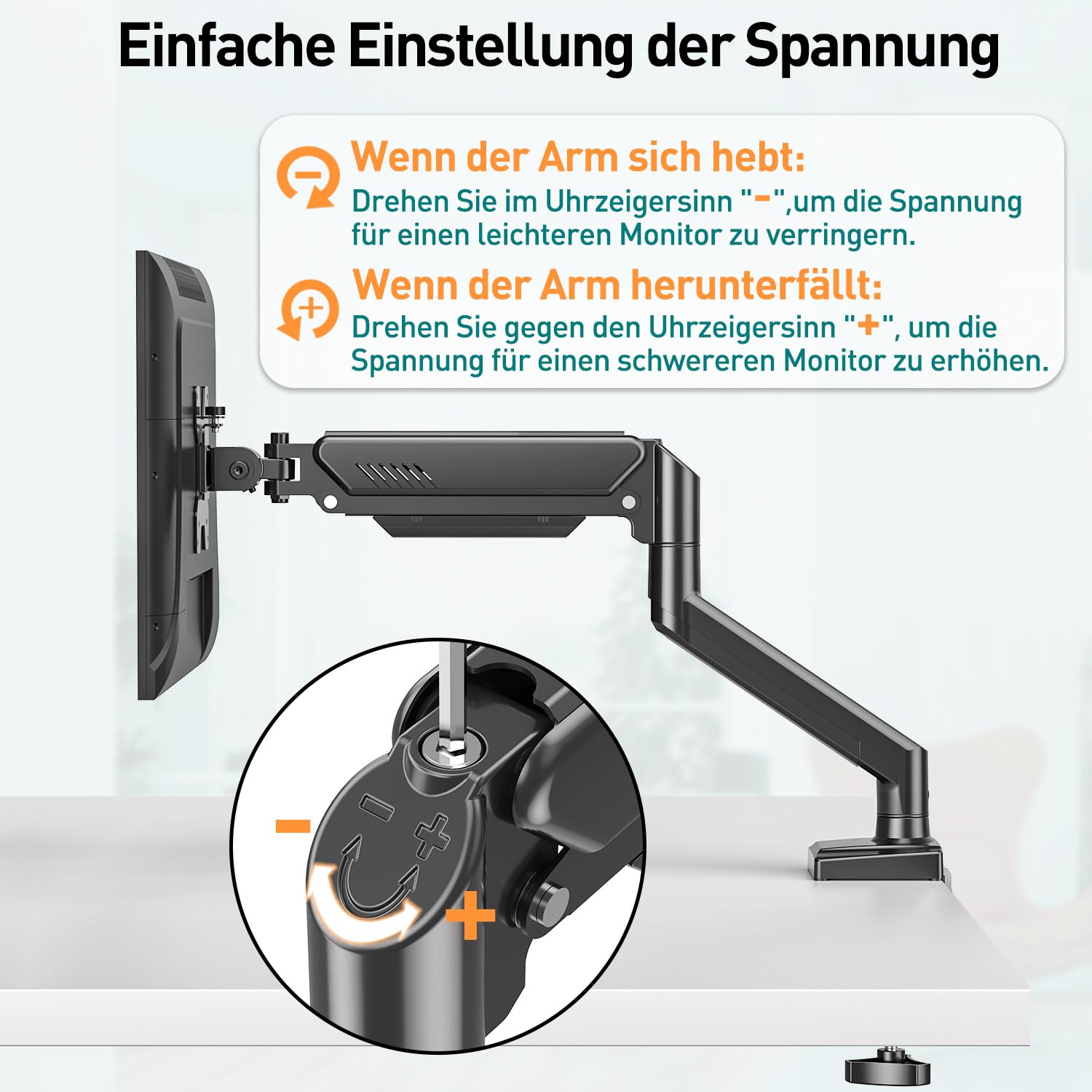 ELIVED Monitor Halterung 2 Monitore für 13-32 Zoll Bildschirme 10kg/Arm | Gasdruckfeder 2 Monitorhalterung schwenkbar 180°, Drehbar 360°, Höhenverstellbar Monitor Arm EV005