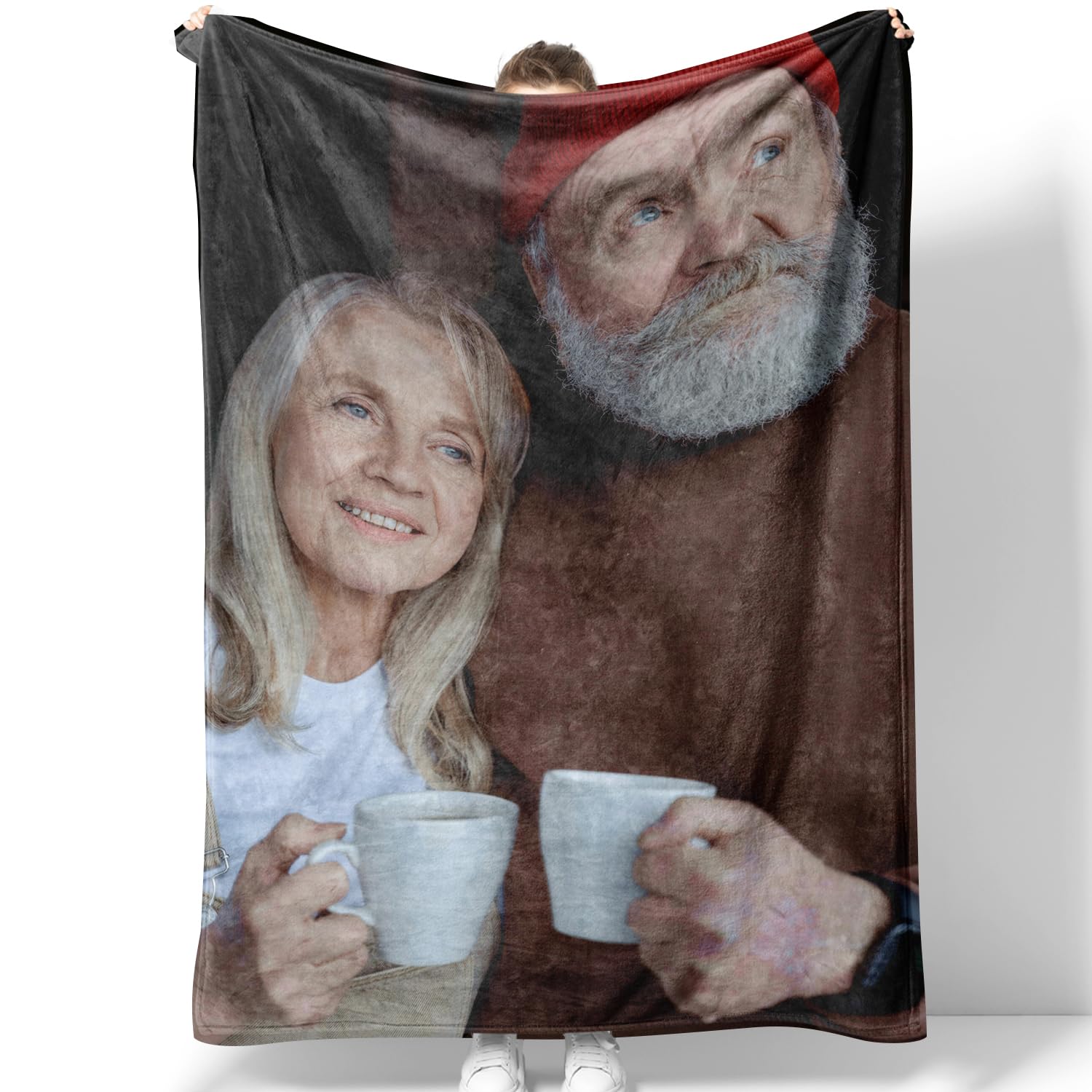 Personalised Blanket with Photos & Text, Custom blanket Throws with Picture, Customised Blankets for Family, Couple, Personalised for men, women,funny gifts for Christmas, Birthday, Valentine‘s Day