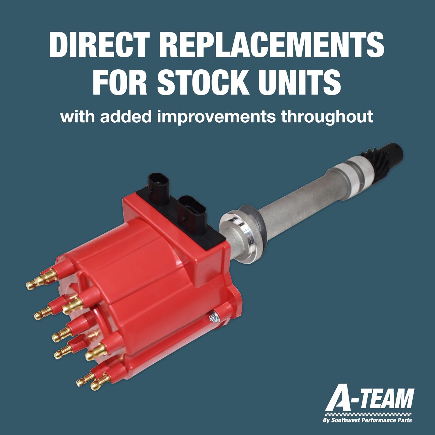 A-Team Performance - Small Block Big Block EFI TBI Distributor 1987-1997 5.0L 5.7L 7.4L - Compatible with GMC Chevy C/K Pickup Truck Van Camaro 305 350 454 HEI652R Red Cap