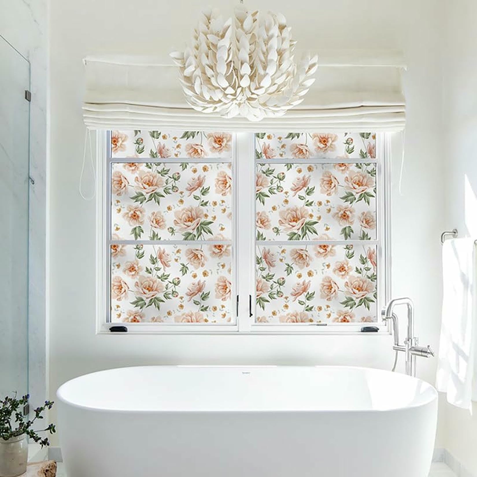 Fleurs de fenêtres givrées film en vitrail opaque de rechange pour vitrage décoratif