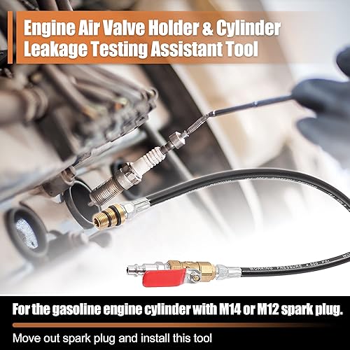 Miniatura 2 de X AUTOHAUX Soporte de válvula de aire del motor Tubo de presión con válvula de bola para válvula de motor LS Compresor de resorte Soporte de aire