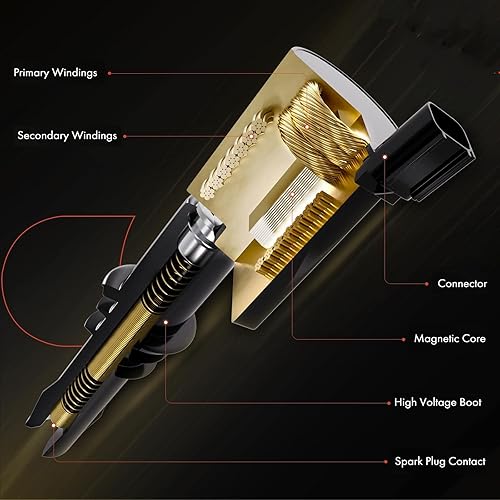 Miniatura 6 de Unifizz Paquete de bobinas de encendido de coche para Mazda 3 6 CX-3 CX-5 CX-9 MX-5 Miata 2012-2020 L4 2.0L 2.5L