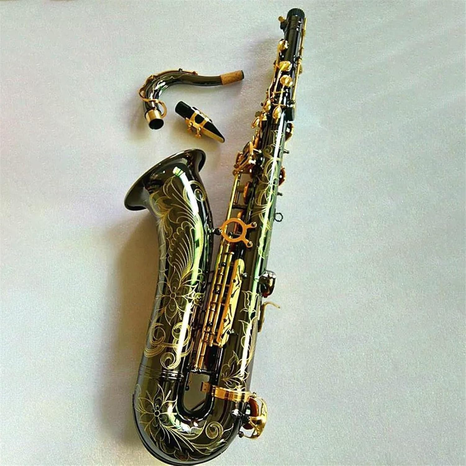 Saxofono Oro Nichel Nero Sax b tenore Piatto Sassofono Che Gioca professionalmente, Borsa b
