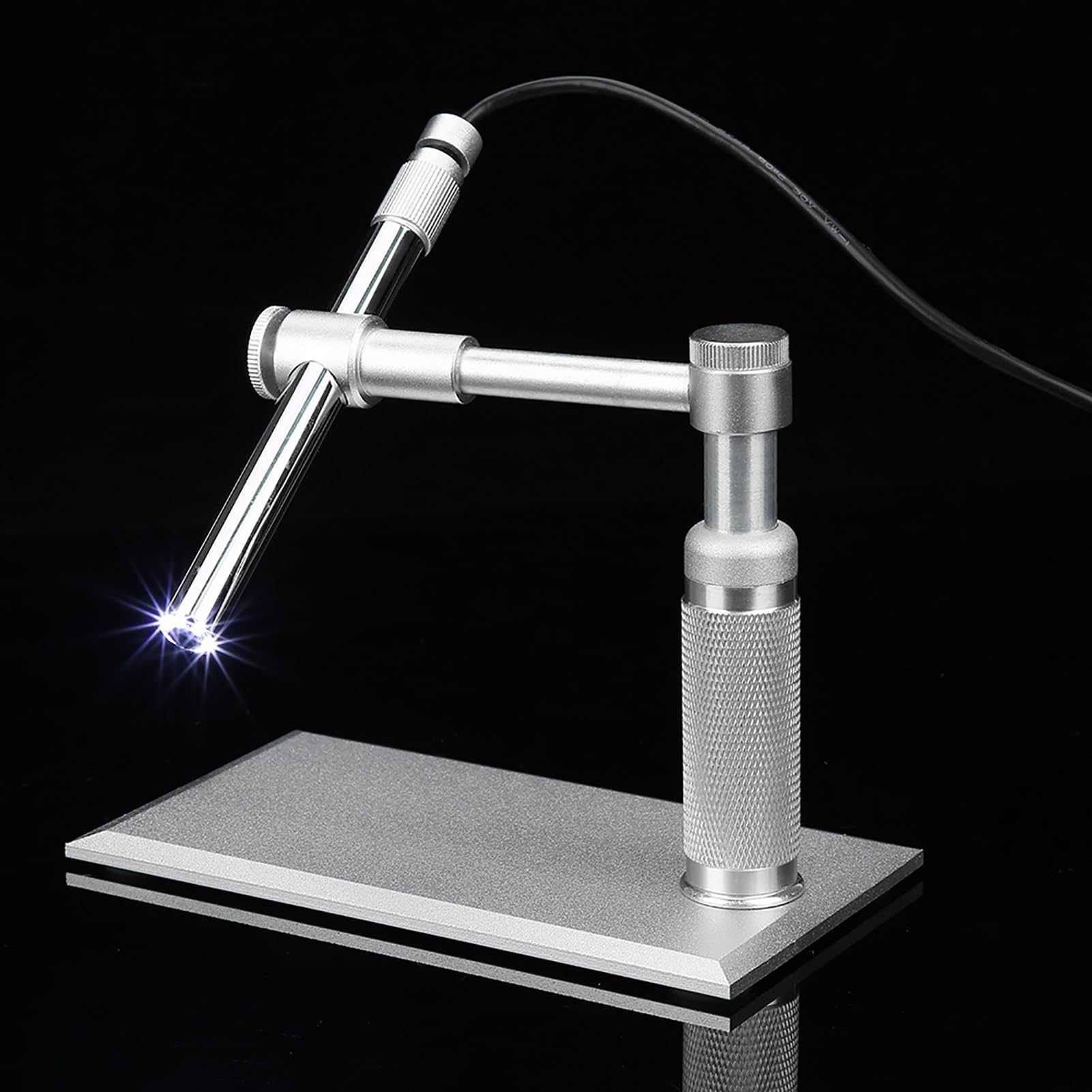 Marhynchus Cyfrowa Kamera z Mikroskopem USB, Lupa Mikroskopowa ze Stopu Aluminium ze Stali Nierdzewnej 1 do 500X z Obrotem 360 Stopni i regulowaną podstawą, do Płytek Drukowanych Biżuterii Antyczne