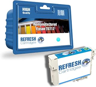 Refresh Cartridges Remanufactured Ink Cartridge Replacement for Epson T0712 / T0892 Cyan (C13T07124012 / C13T08924011)