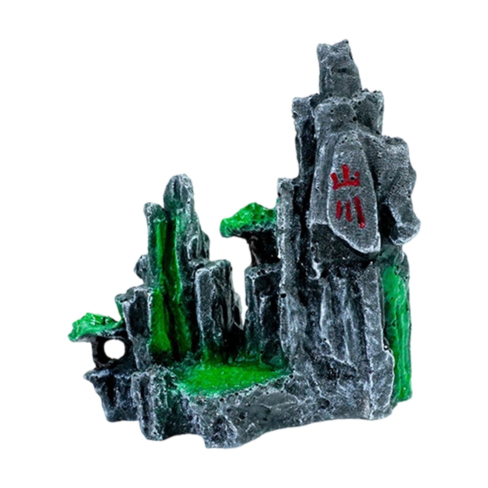 hogtnd Aquarium Rock Mountain Decors, Realistic Resin Landscape Decoration for Aquariums, Improves Underwater Landscape, Easy to Clean, Decorative Aquarium Accessories