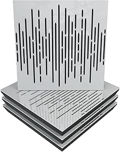 Amazon.com: (4 Pack) — Sound Absorption-Diffuse Acoustic Panel «Wave ...