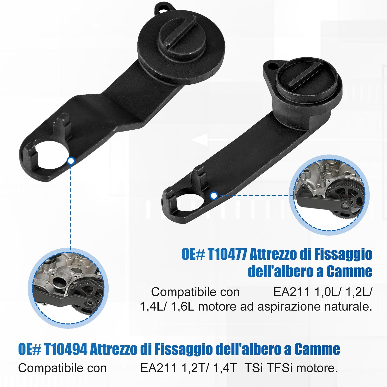 Kit Messa in Fase, Strumento di Fasatura del Motore EA211 1.0 1.2 1.4 1.6 FSI TSI TFSI, 6Pcs Set Attrezzi Distribuzione per A3, Golf, Jetta, Octavia, Lavida, Seat Leon