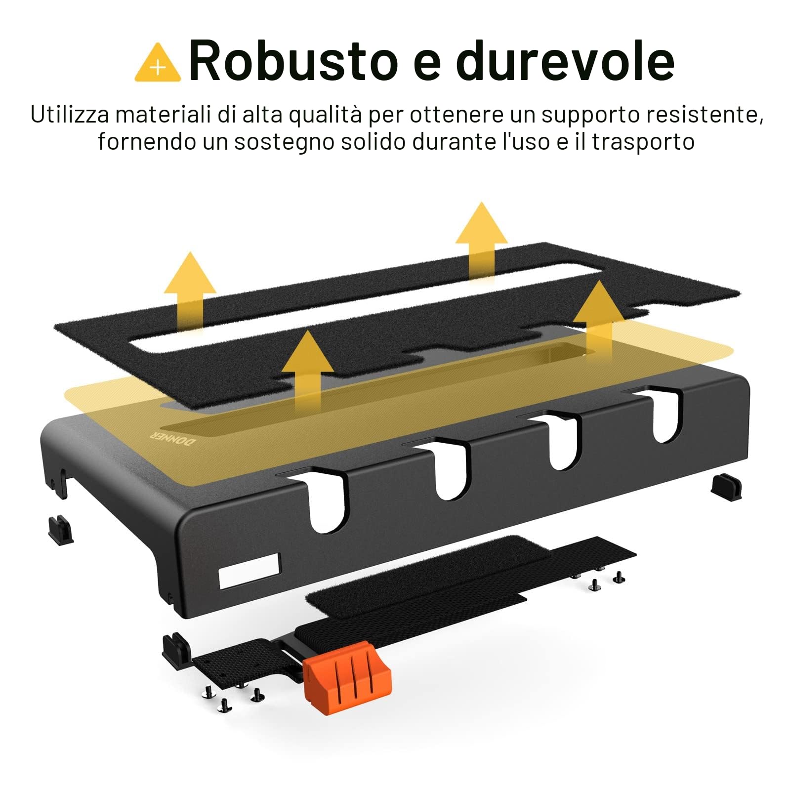 Donner DB-S100 Pedalboard Pedaliera Effetti per Chitarra in Alluminio portatile incluso Zaino impermeabile e Nastro Adesivo e Dispositivo di montaggio dell'alimentatore, 36,7 x 19,1 x 5,2 cm