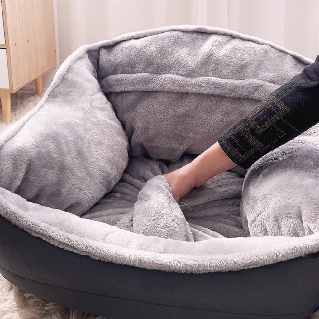 Dog Bed Kennel Autumn and Winter Soft Warm Large Dog Detachable Washable Dog Mattress Sofa Pet Supplies Pet Bed (Color : One Color, Size : 75cm*60cm*39cm) (One Color 90cm*70cm*41cm)