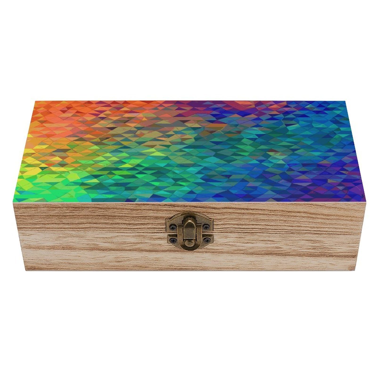 Coffre de rangement décoratif en bois avec couvercle design