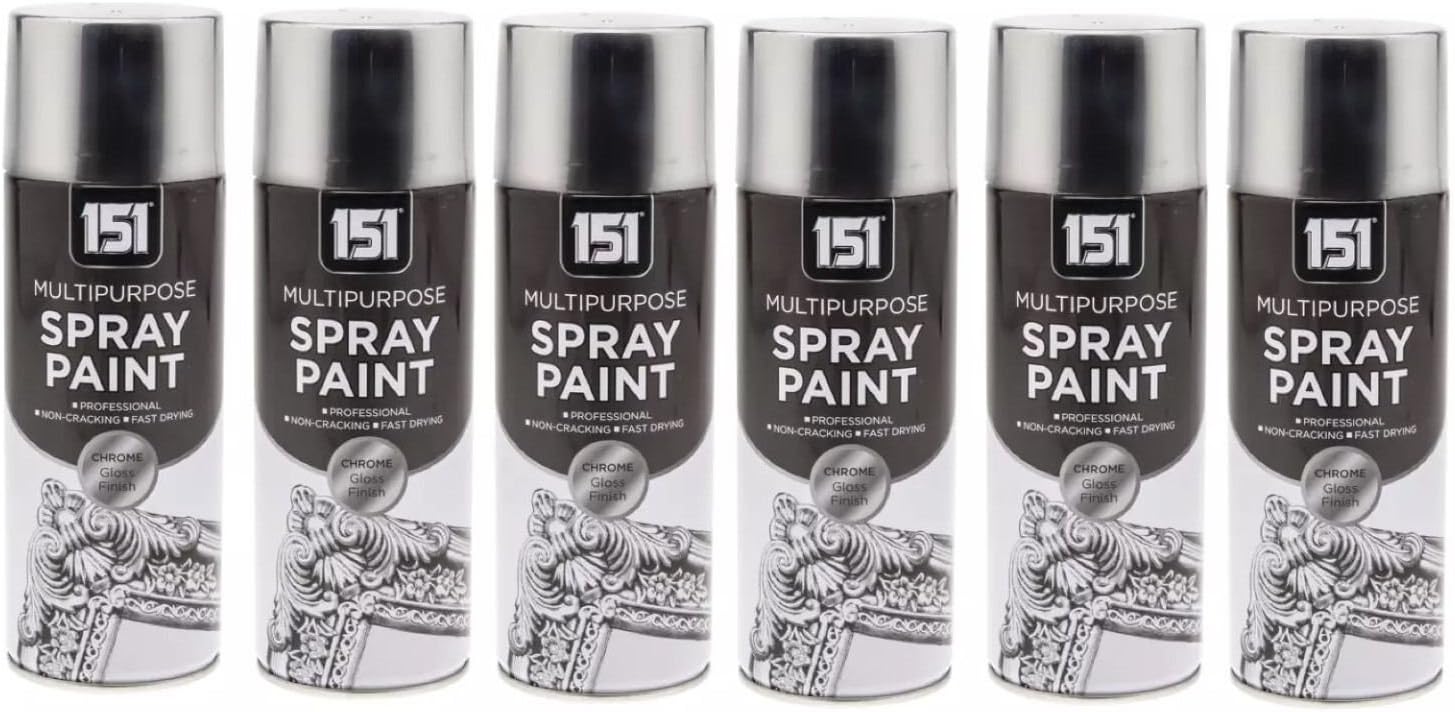 Chrome Gloss - 400ML MULTIPURPOSE SPRAY PAINT DECORATIVE INTERIOR EXTERIOR PAINT FAST DRYING-SZL