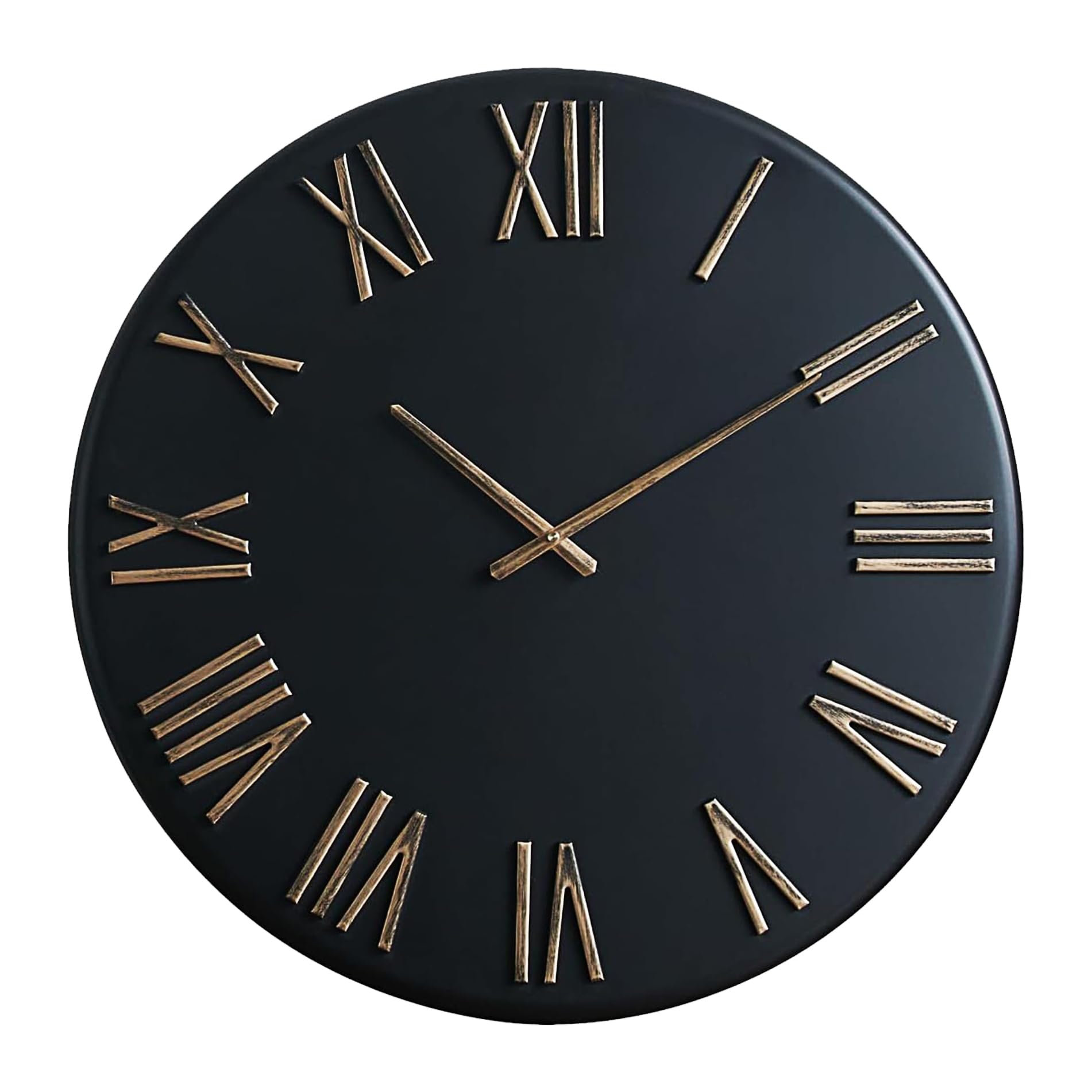 Horloge murale cuisine et salon silencieuse noire fonctionnant avec piles